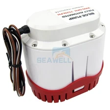 Automatic 2000 GPH Bilge Pump Boat Marine Water Pump 12V Built-in Float Switch