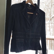 Vintage Lee Riders Copper Medium Dark Wash Stretch Denim Jean Jacket Blazer Nice