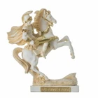Alexander The Great of Macedonia in his Horse Bucephalus Statue Gold Tone 7"