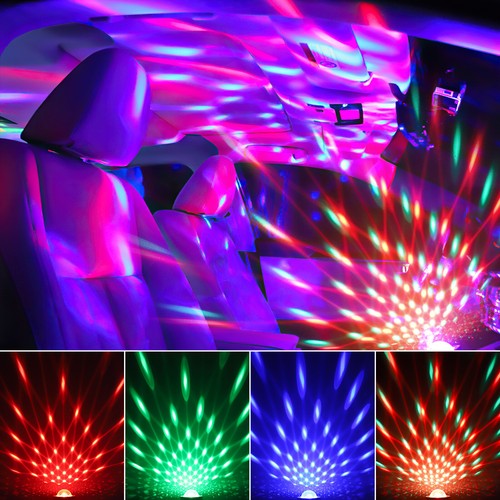 2PCS AKKU Wiederaufladbar LED Discokugel RGB Bühnenlicht Partylicht Musiksensor - Bild 7 von 9