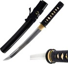 Japanese Samurai Tanto Sword, Iron Tsuba, 1045 Carbon Steel, Hand Forged Hea