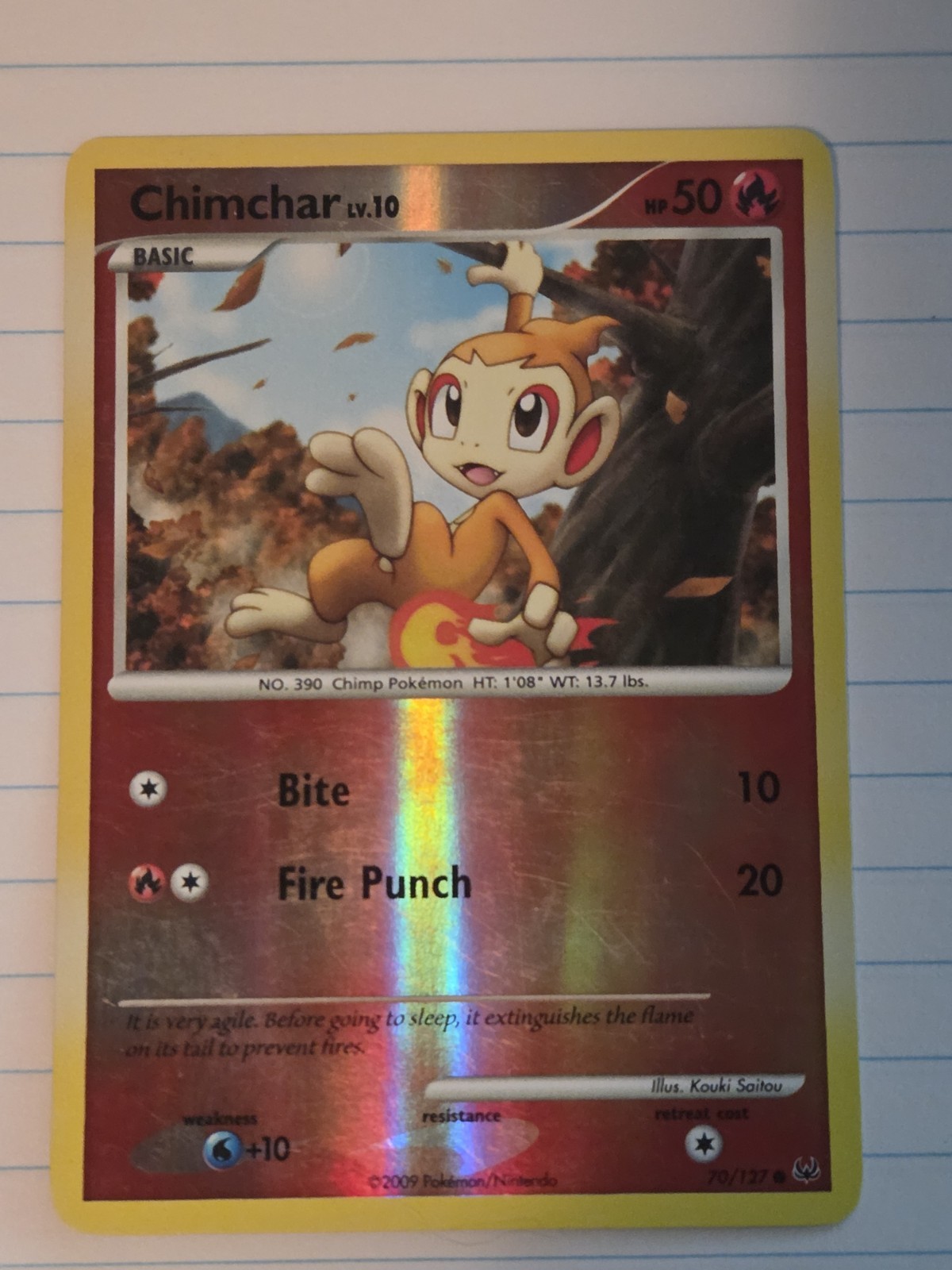 Pokemon - Chimchar 70/127 Reverse Holo Platinum Base LP