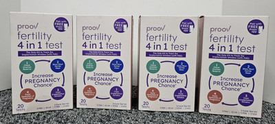 4X Proov Fertility 4 in 1 Test Increase Pregnancy Chance 20 Test Strips 08/31/26