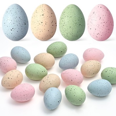 Waipfaru 16 Pcs Easter Eggs, Plastic Easter Decorations, Speckled Easter Tabl...