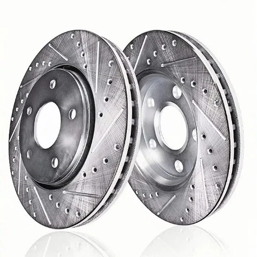 Rotores dianteiros traseiros perfurados + pastilhas de freio para Toyota Sienna Highlander RX350 RX450h* - Imagem 2 de 4