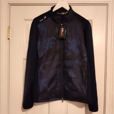NWT $248.00 RLX Golf Ralph Lauren Mens Hybrid Wool Jacket Navy Camo MEDIUM