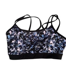 Athletic Sports Bra Criss Cross Back Medium Impact Workout Top