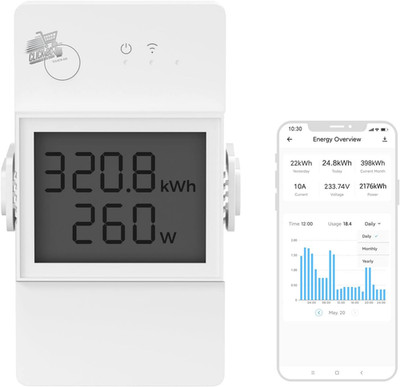 POWR316D Sonoff WiFi Switch 16A LCD Consumption Meter Alexa Google IFTTT