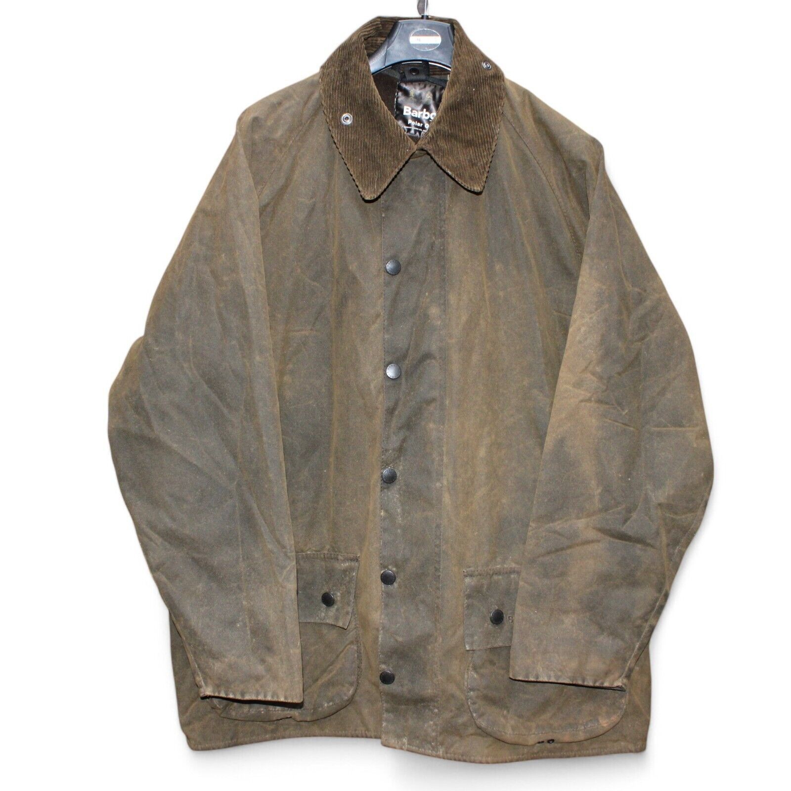 Barbour Moorland Wax Jacket Mens C44 Olive Brown with Polar Quilt Lining