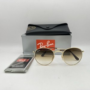 Ray Ban Unisex Round Metal Gradient Lens Sunglasses RB3447 Gold/Brown