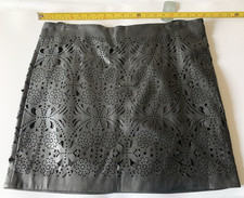 Forever 21 Black Faux Leather Geometric Cutout Mini Skirt Plus 1X Zipper