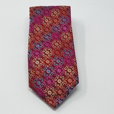 Red Floral Geometric Abstract Hi-Density Steven Land Tie