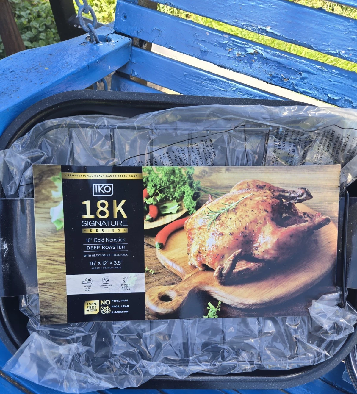 IKO 18K Signature Series 16x12" Steel Nonstick Roaster Pan w/ Rack 450F