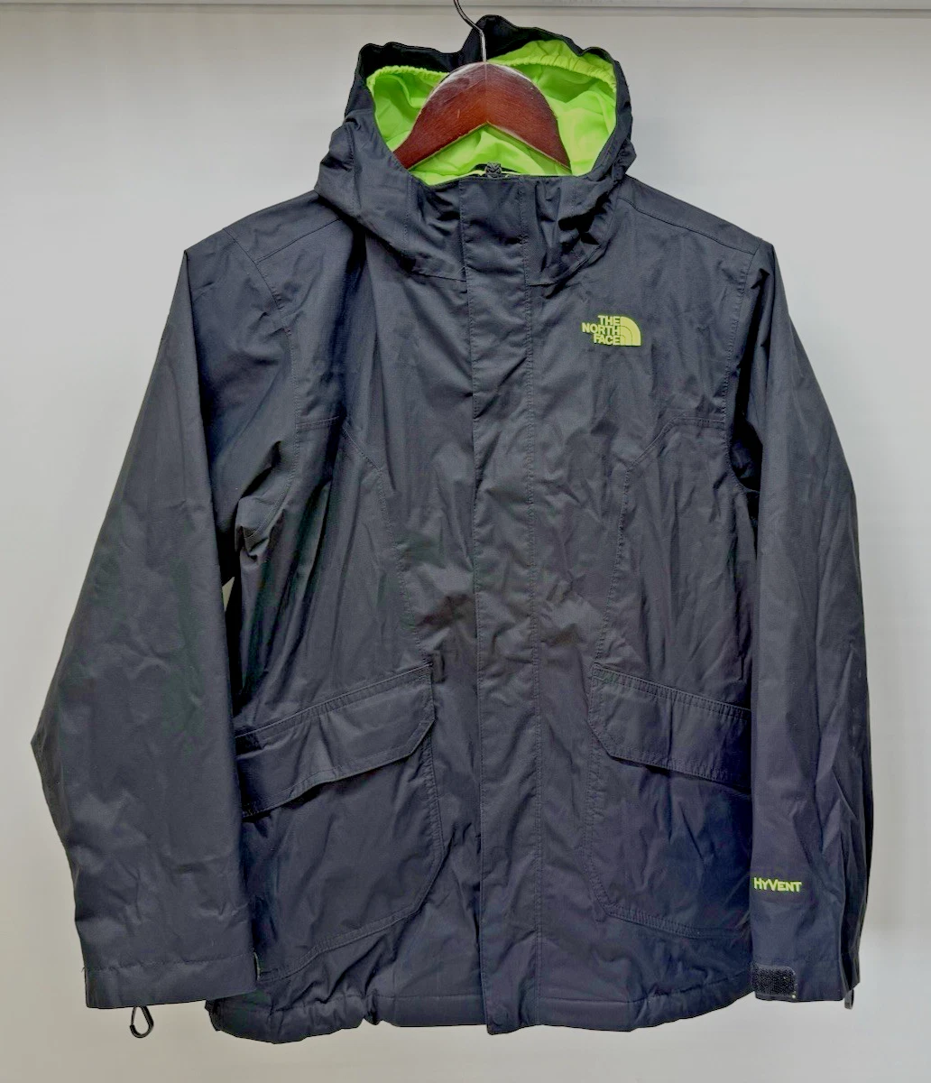 The North Face HyVent Shell Hooded Jacket Black Youth Boy's Size Large