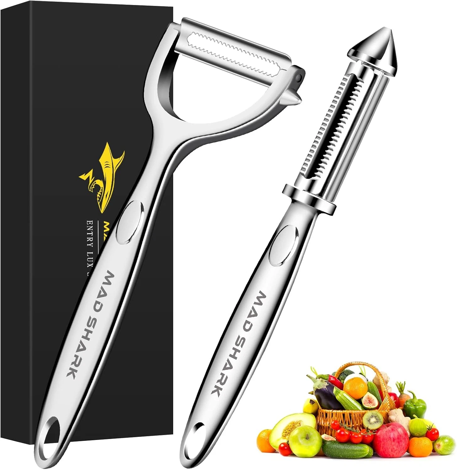 2pc Ultra Sharp Vegetable Peelers - Kitchen Fruit Apple Potato Peelers w/ Handle