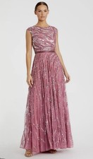 Mac Duggal 5445 PLU Sz 8 Plum Pink Cap Sleeve Embellished Gown Dress $598