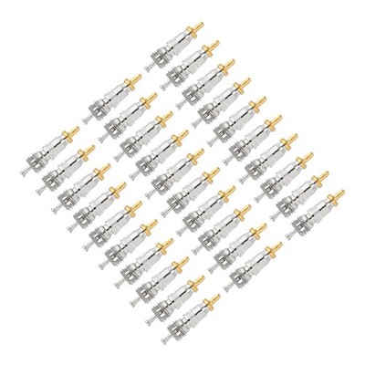 50 PACK Air Conditioning Valve Core with Seal 19 x 5mm Brass Tone
