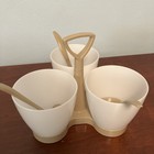 Tupperware Condiment Caddy Set Food Storage Spoon Vintage tan NICE — photo 2