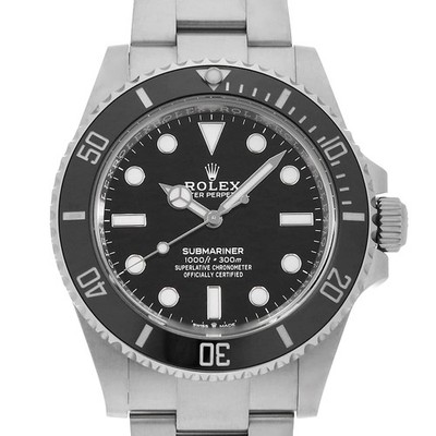 ROLEX SUBMARINER No Date 124060 schwarz Zufallszahl Sekundenzeiger Herren