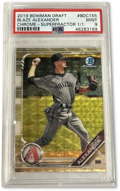 Blaze Alexander 2019 Bowman Draft Superfractor 1/1 BDC155 PSA 9 como nuevo Dbacks