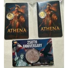 Lot of 3 Collectible Coins 2 Athena 1/1000 oz Gold & 1 Silver Eagle 1/10 oz 2026