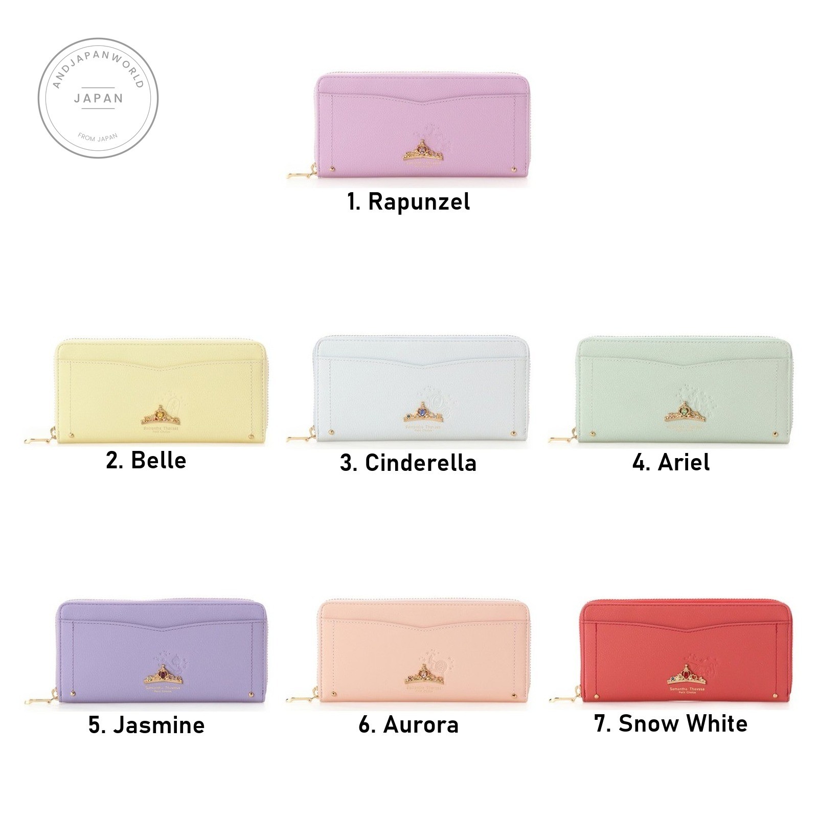 Samantha Thavasa Petit Choice Disney Princess Long Wallet 7 Types Japan NEW