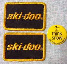 2 Vintage SKI-DOO Embroidered Patch Gold on B...