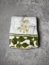 Luvable Friends Baby Throw Blanket Giraffe Leaves Leaf  Satin Trim Plush Lovey