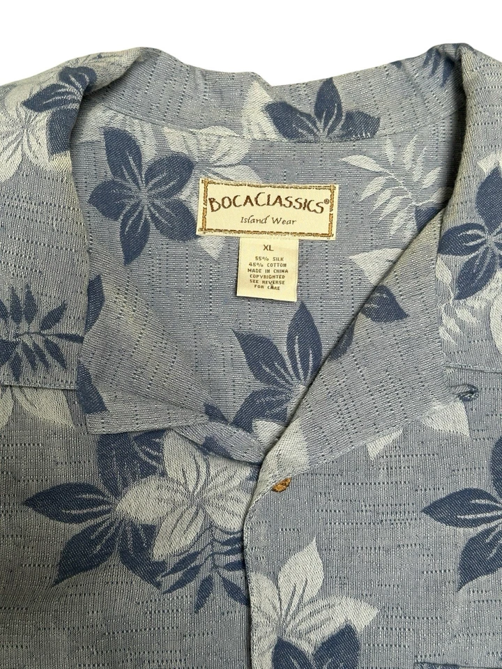 Boca Classsics Aloha Hawaiian XL Shirt Tropical Blue Vintage - Image 3 of 4