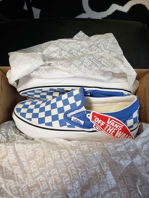 VANS Slip on Blue and White Checkered New in Box! One Owner Free Shipping