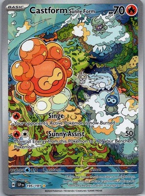 Castform Sunny Form 195/191 Illustration Rare Pokemon Card SV08