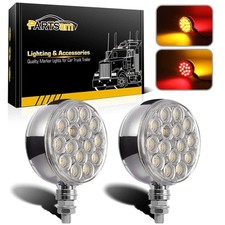 Inch Round Pedestal Lights Red Amber Double Face Chrome Led Sealed Traffic
