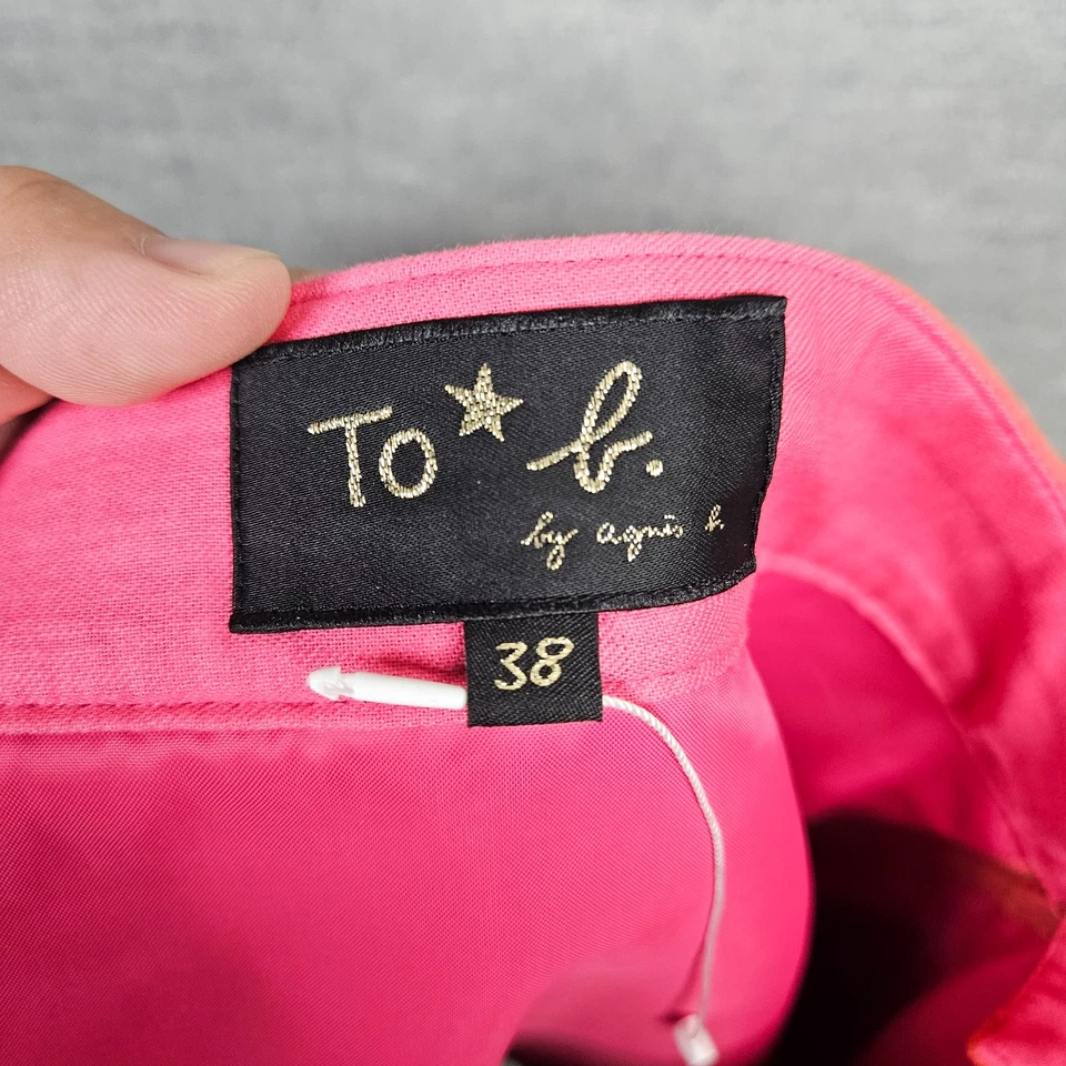 Agnes B Falda Naranja Rojo Mini Falda Cuero Artificial Talla 38 Hecha en Japón Foto 4 de 4