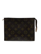 LOUIS VUITTON Poche Toilette 19 Monogram Canvas PVC BRW From Japan