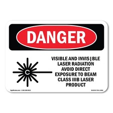 Visible And Invisible Laser ANSI Danger Sign Metal Plastic Decal