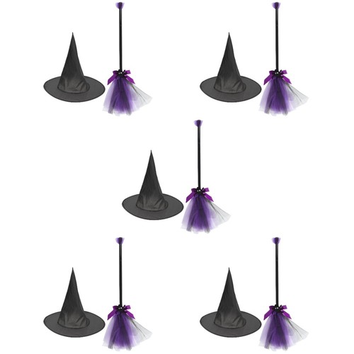 5 Sets Hat Besen Halloween Cosplay Broom Requisite Halloween-Besen