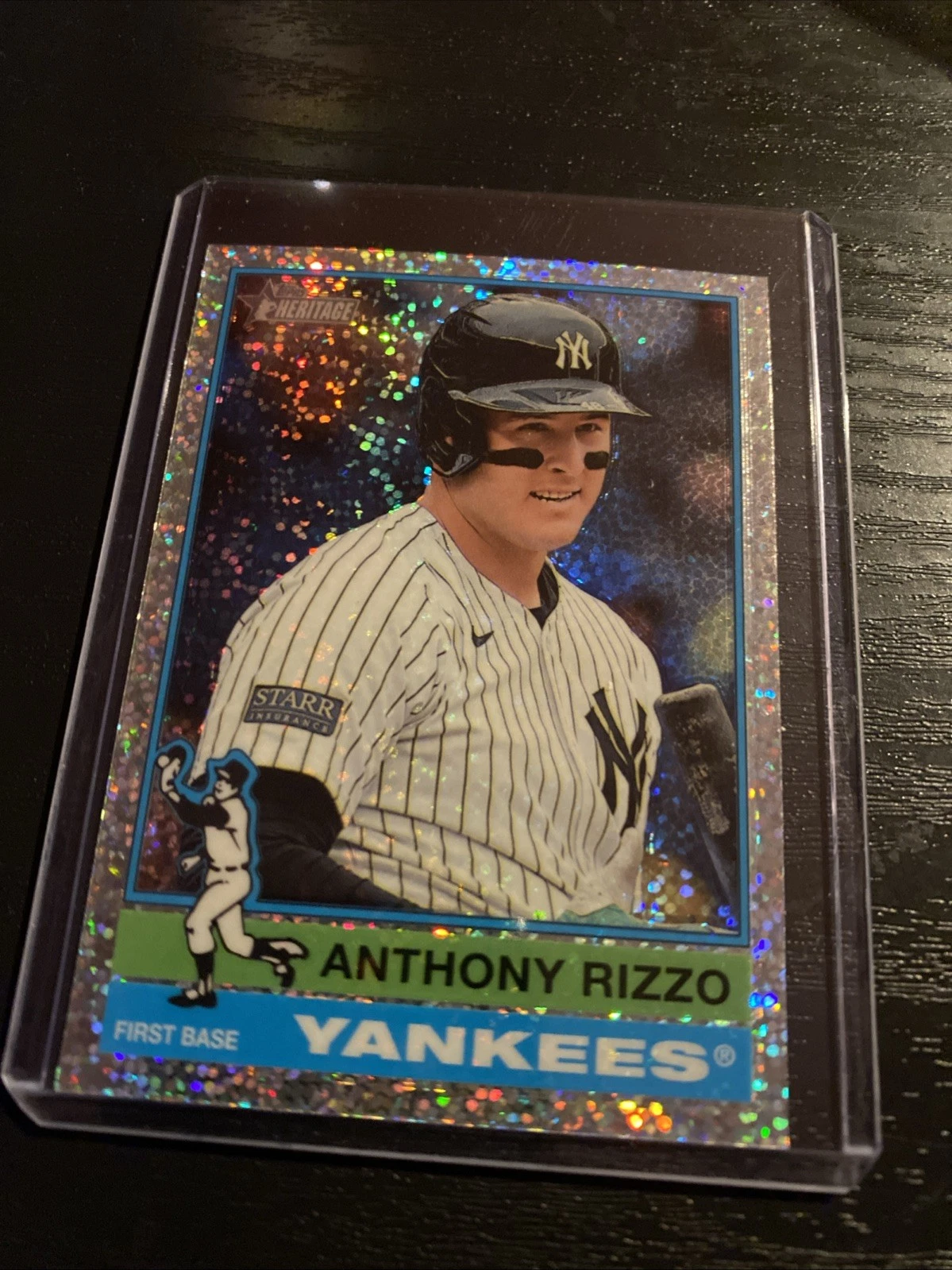 2025 Topps Heritage #302 ANTHONY RIZZO SILVER CHROME SPARKLE SP NY Yankees