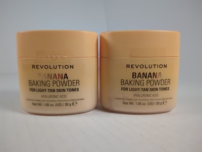 2 Pack Revolution Banana Baking Powder Light Tan Skin Tones Hyaluronic Acid New
