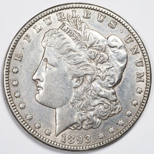 1893-P Morgan Silver Dollar Philadelphia Mint Almost Uncirculated (AU)