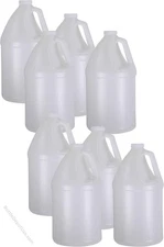 8 x 1 Gallon Jugs w/white caps 128 Oz HDPE Empty Plastic Bottles SALE!