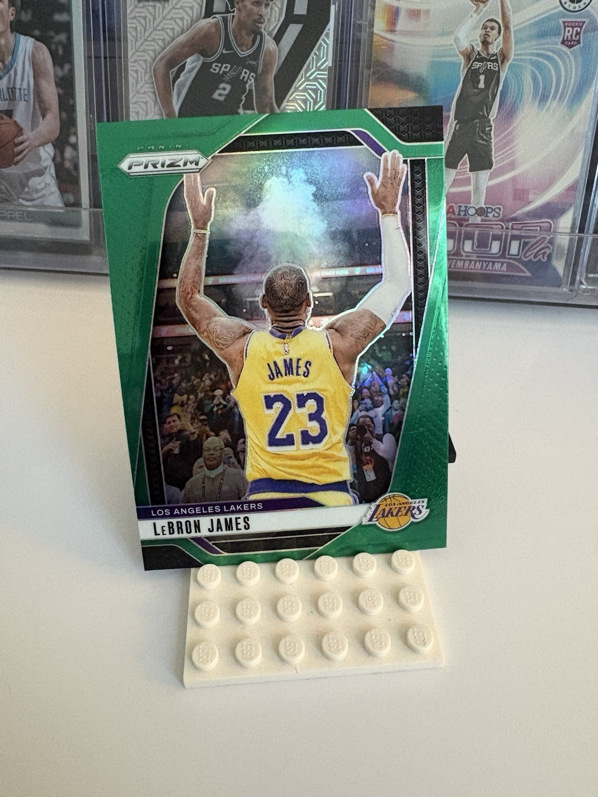 2024-25 Panini Prizm LeBron James #130 Green Prizm Los Angeles Lakers Chalk Toss