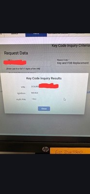 Service Information Immobilizer Pin Code And Key Code For Chrysler Dodge Jeep.