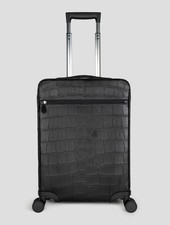NEW KITON BLACK LEATHER CROCODILE TROLLEY ONE SIZE KBAE2