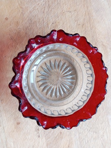 Heisey ruby and clear vintage glass bowl. - Picture 10 of 13
