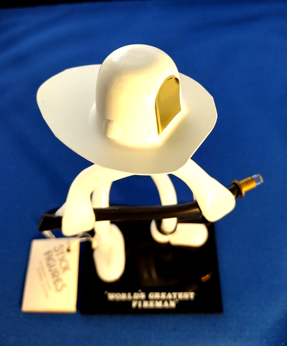 Creative Concepts scultura acrilica * cappello e tubo figura pompiere bianco * più grande - Foto 5 di 8