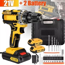Hammer Drill Cordless Brushless Impact Driver Combo Kit With 2 Battery & Charger