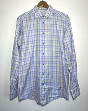 Men's Eton Contemporary Button-Up Dress Shirt Plaid Sz 42/16.5