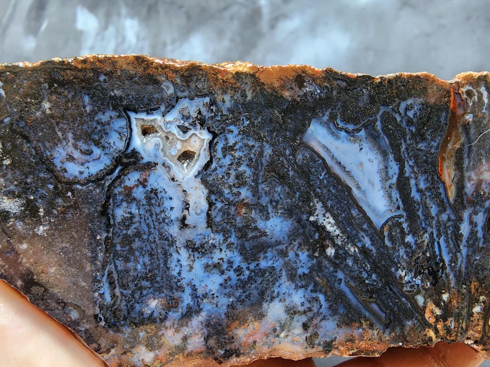 2.2 lbs (1 kg) Blue Agate Pair, Dendritic Agate Rough, Blue Rocks, Blue Stone