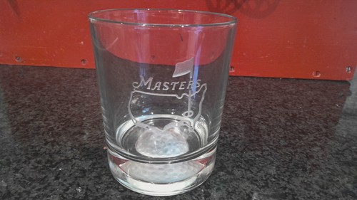 Masters Golf Ball Bottom Double Old Fashioned Glass Augusta National Collectible