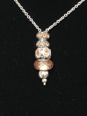 Authentic CHAMILIA 36'' Champagne Dreams Bead Charms Drop Chain Necklace & Box!!